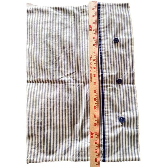 PAIR IKEA Stripe 3-Button Pillowcase STANDARD Ticking Stripe Blue White PRISTINE - Picture 5 of 7